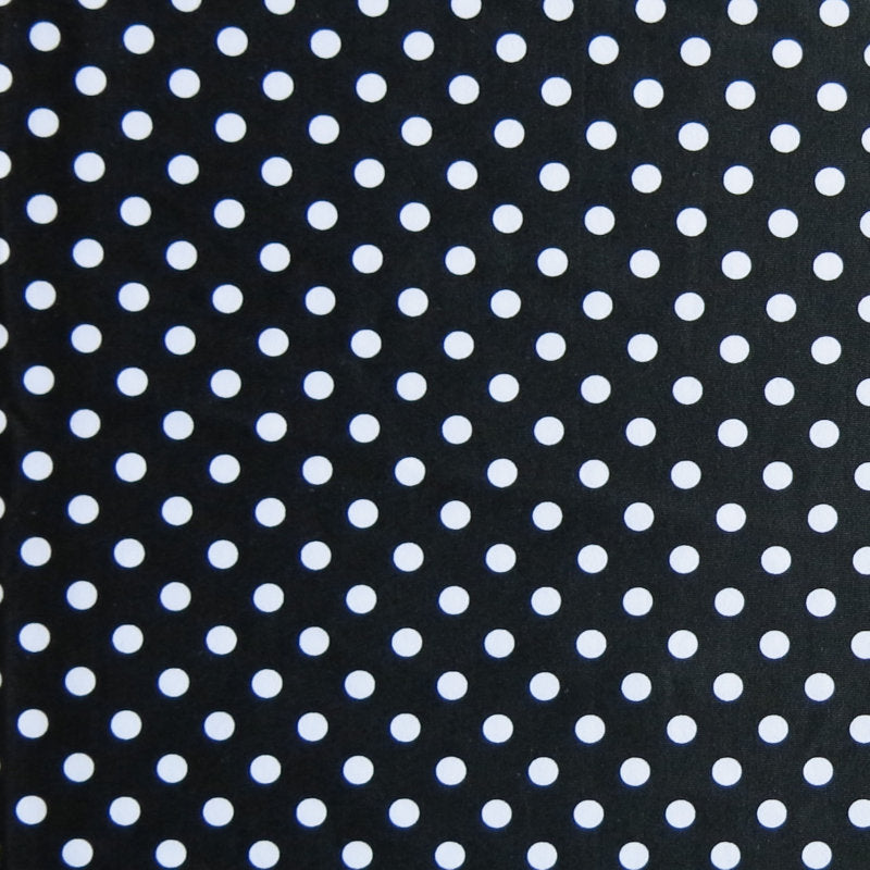 Swim Knit Nylon Spandex White Eraser Polka Dots Black