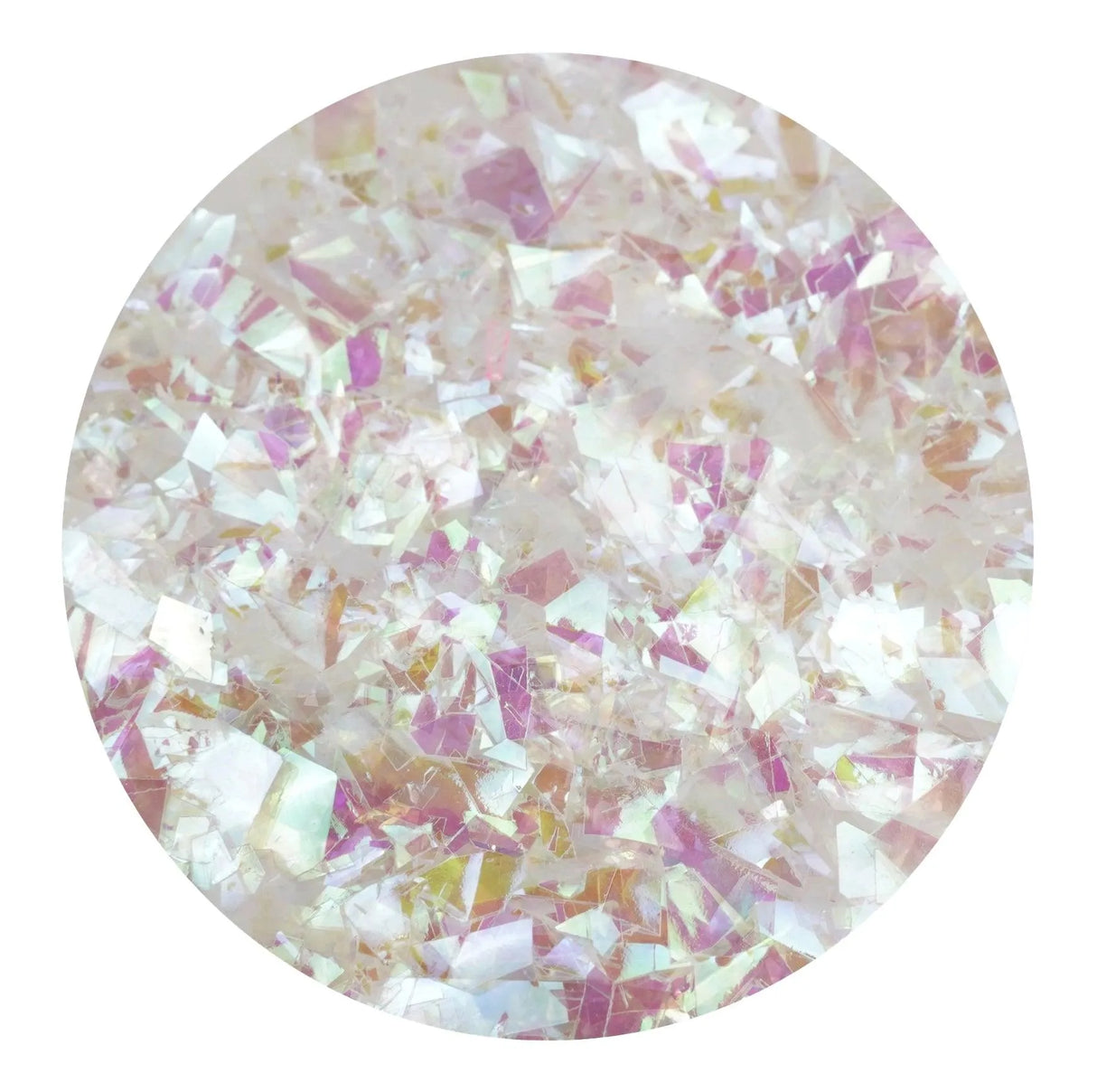 Iridescent Fractured Flakes - White (3.5 oz Bag)