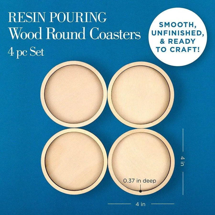 Round Wood Coaster Set (4 Set - 4")