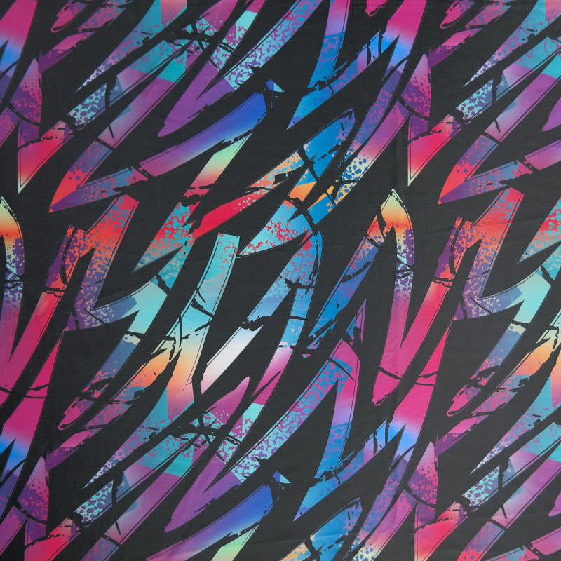 Swim Knit Poly Spandex Wild Style Abstract Print UPF 40+