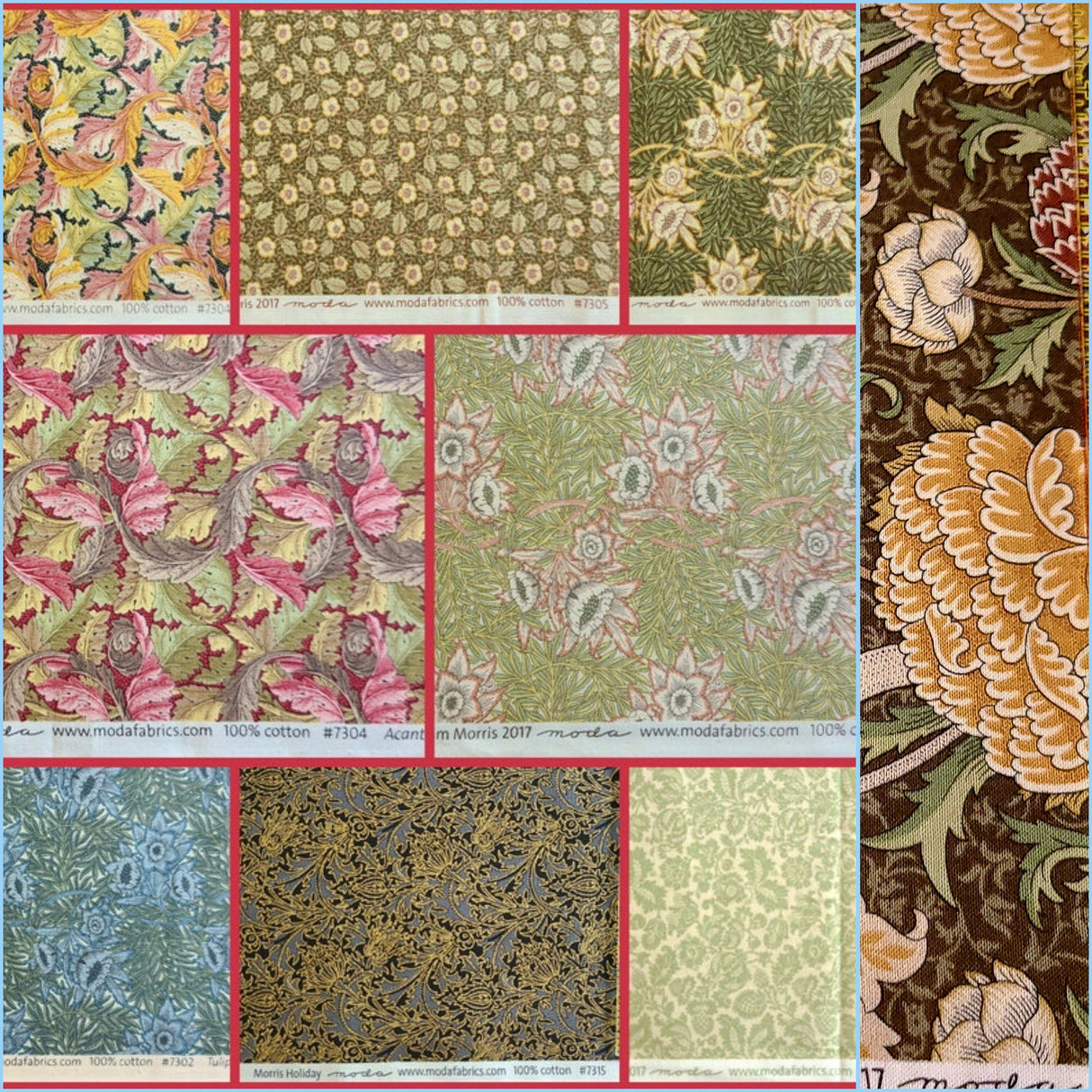 Quilting Cotton William Morris 2017 Moda Floral 100% Cotton