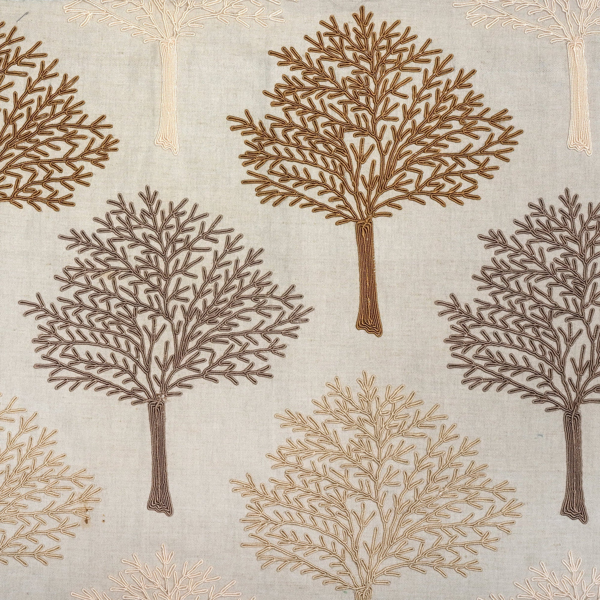 Embroidered Fabric Willow Parchment Crewel