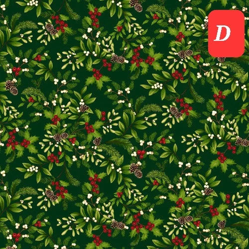 Quilting Cotton Winter Garden Christmas Henry Glass