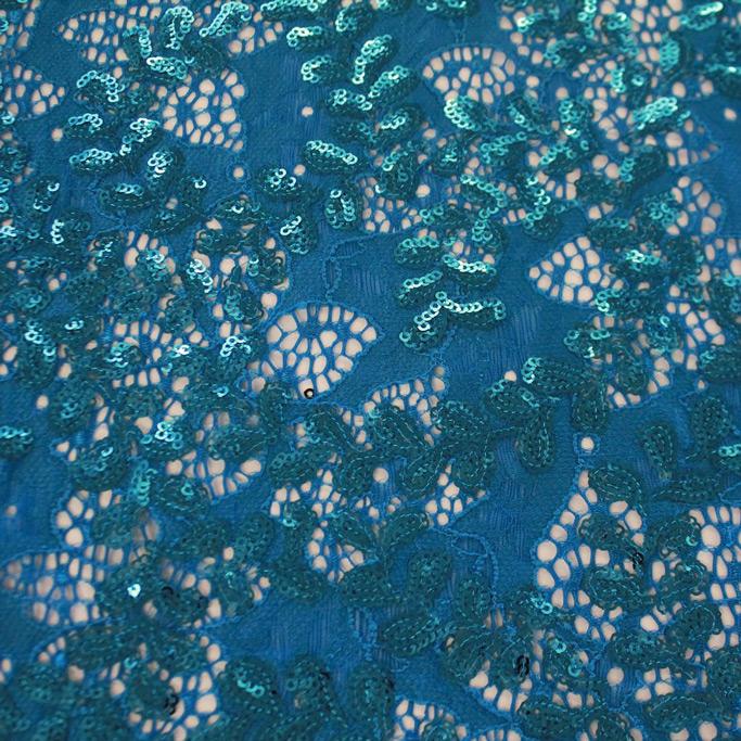 Stretch Lace Sequin Floral Fabric