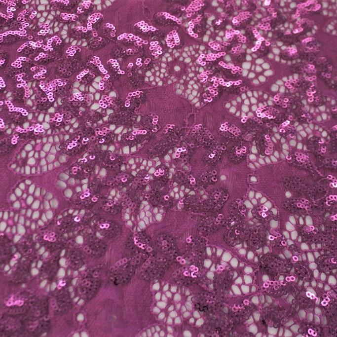 Stretch Lace Sequin Floral Fabric