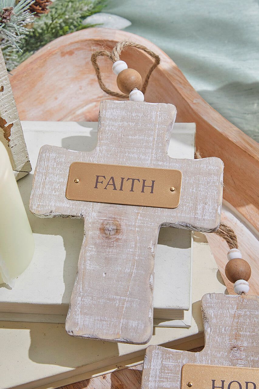 6" Wooden Cross Ornament