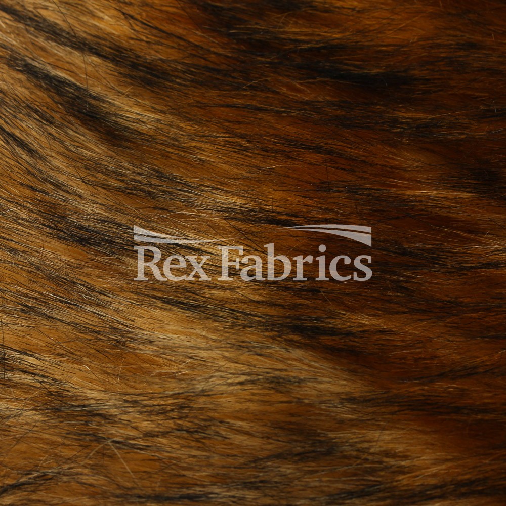 Wolf Skin Fur Polyester Fabric - Gray/Black Wolf Pattern, 58/60" Width (1 Yard)
