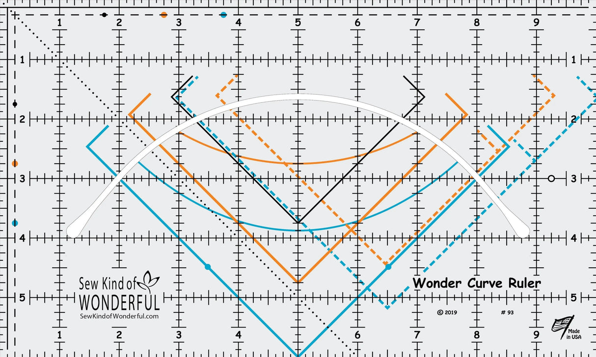 Wonder Curve Ruler 6in x 10in Clear Plastic Piecing Ruler