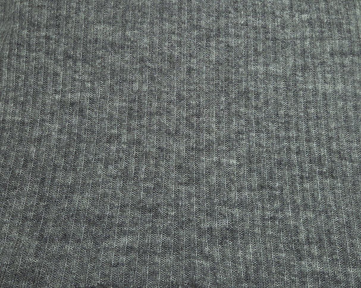 Wool Blend Ribbed Sweater Knit Gray