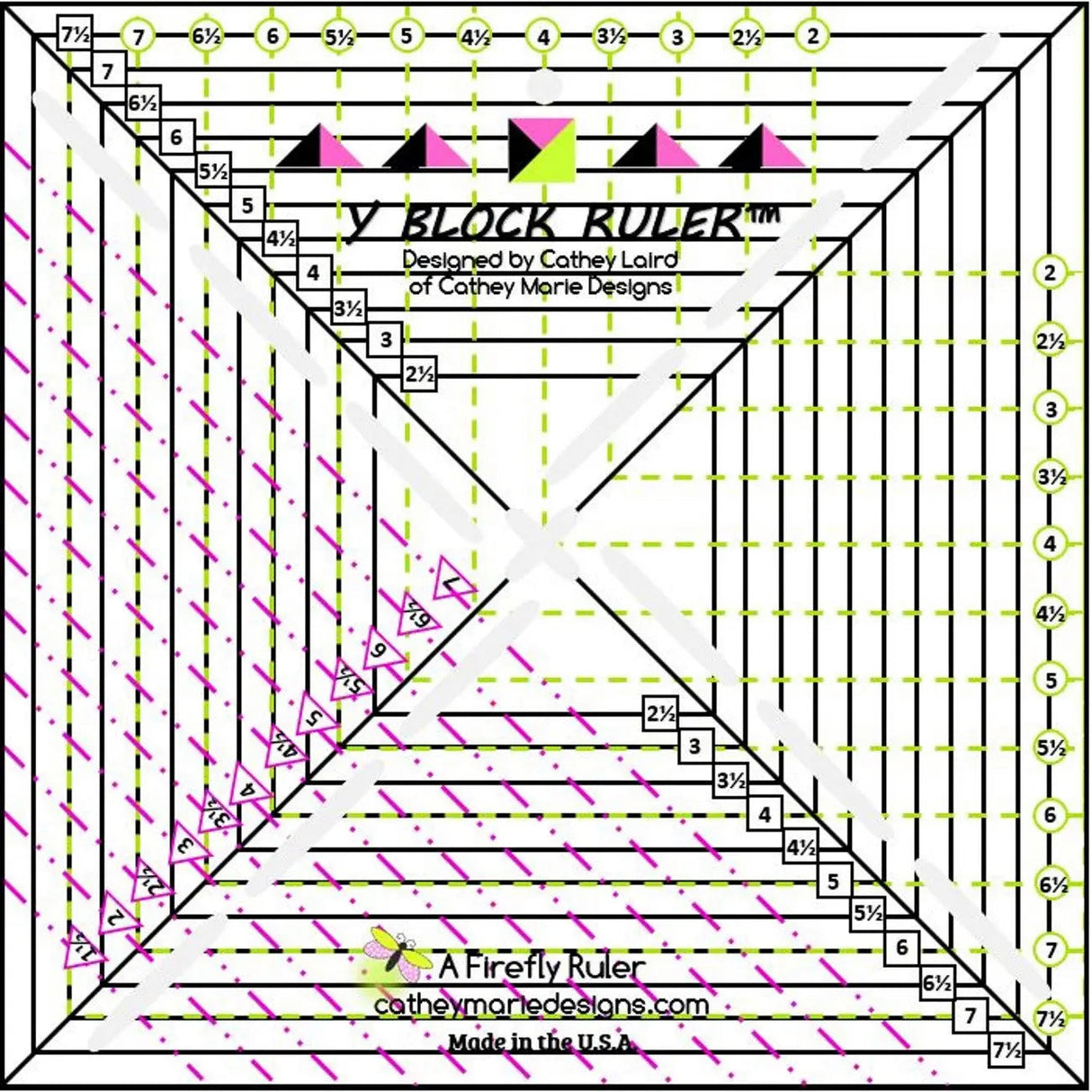 Y Block Ruler Quilting Ruler