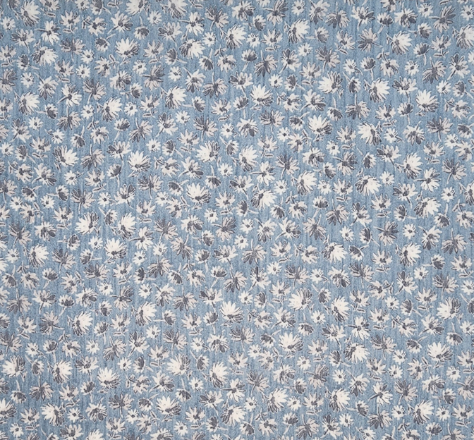 Yoryu Chiffon 1D1629 Polyester Fabric - Spring Blue, Crinkled Texture, 57/58" Width