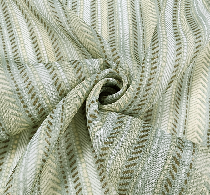 Yoryu Chiffon 1D682 Laurel Green Polyester Fabric - Laurel Green, Sheer Chiffon, 58/60" Width (1 Yard)
