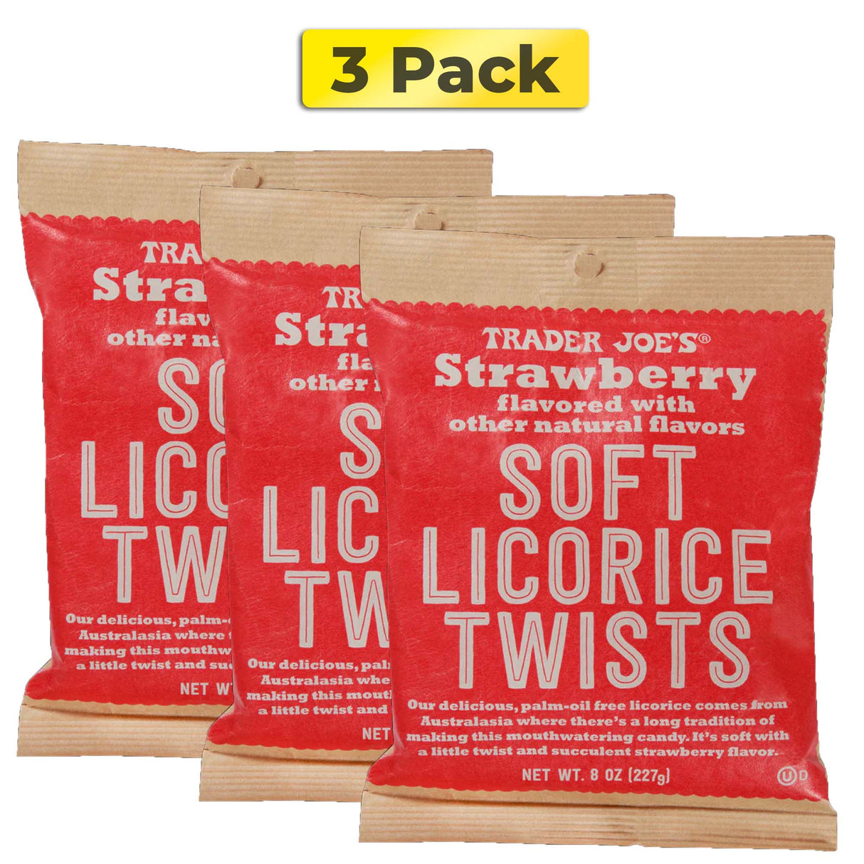 Trader Joe's Soft Strawberry Licorice Twists | 8 oz