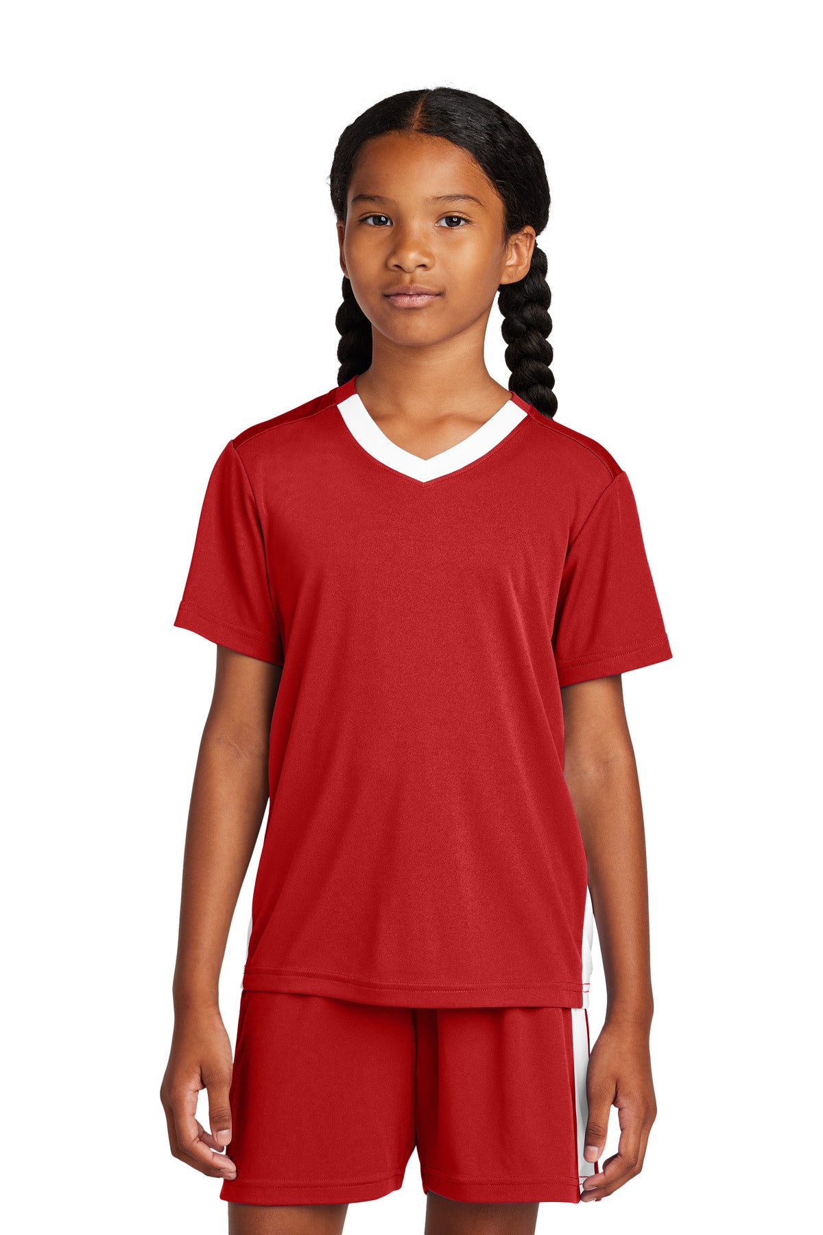 Sport-Tek® Youth Competitor United V Neck Short Sleeve Tee