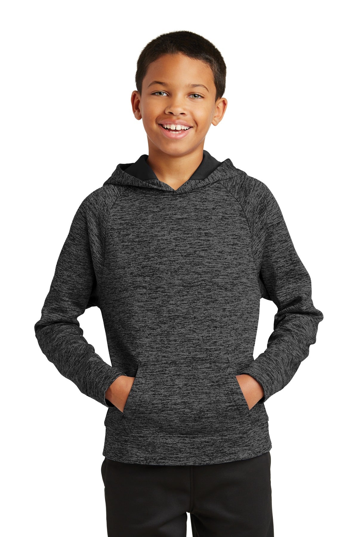 Youth PosiCharge Electric Heather Fleece Hooded Pullover