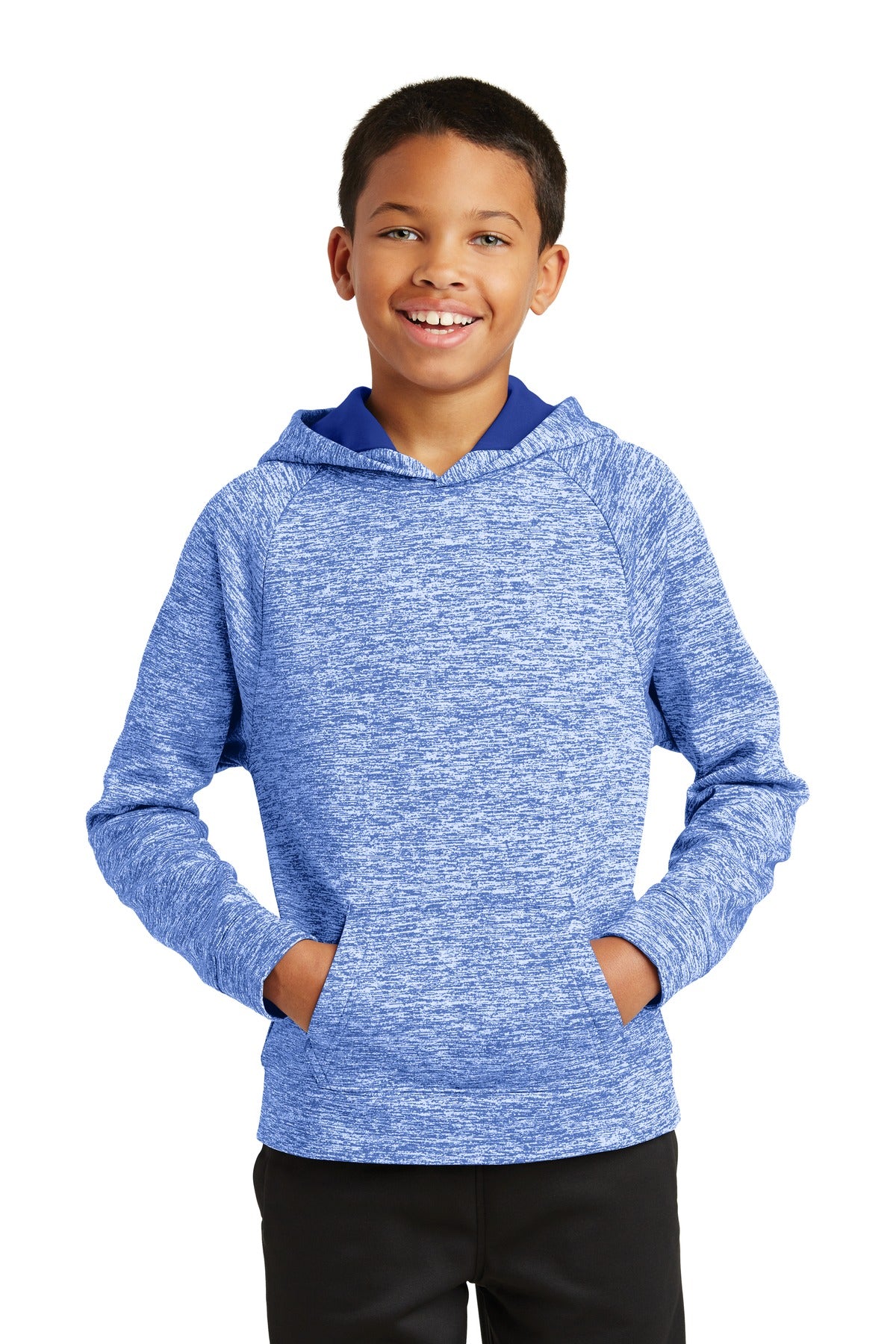 Youth PosiCharge Electric Heather Fleece Hooded Pullover