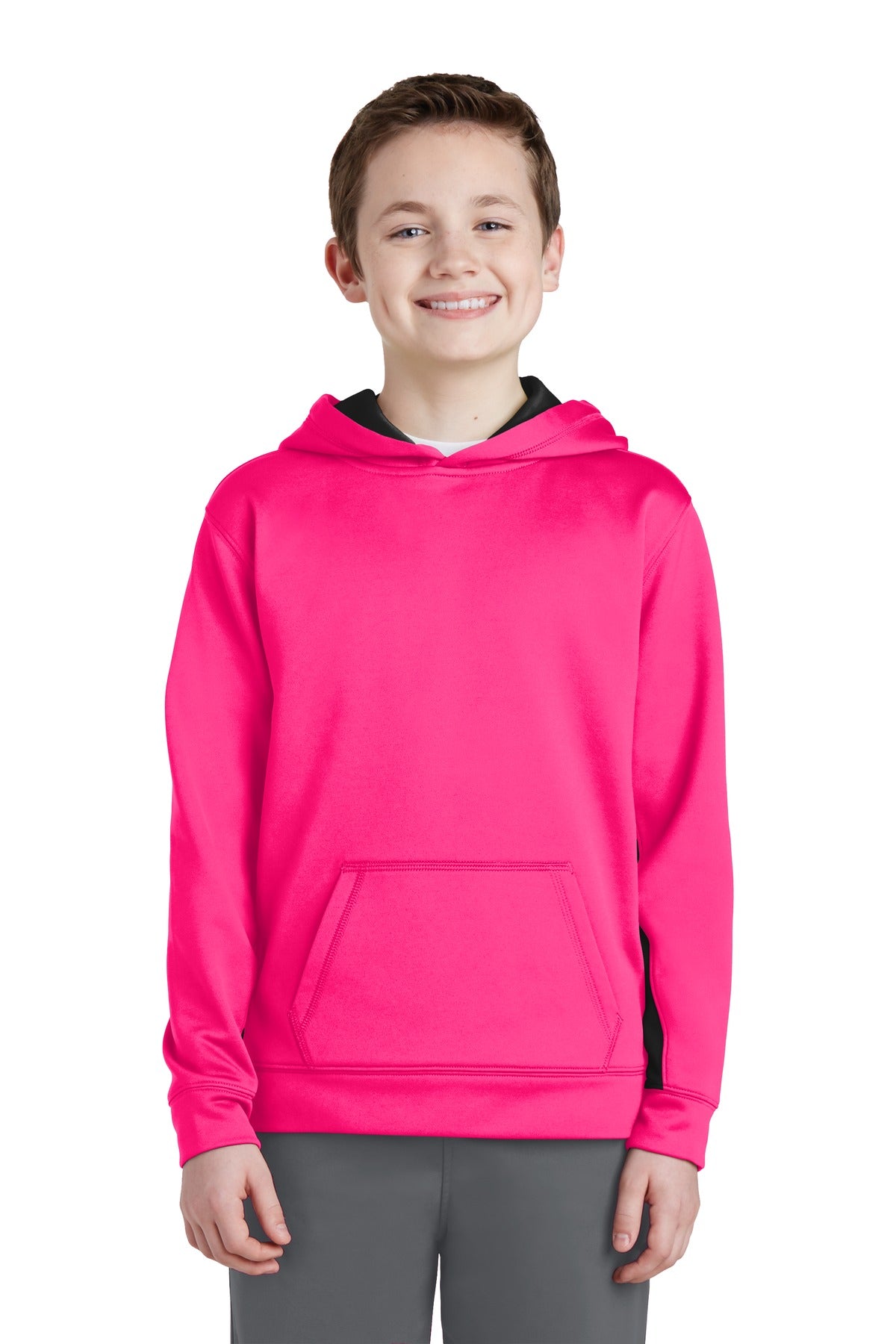 Youth Sport-Wick Fleece Colorblock Hooded Pullover