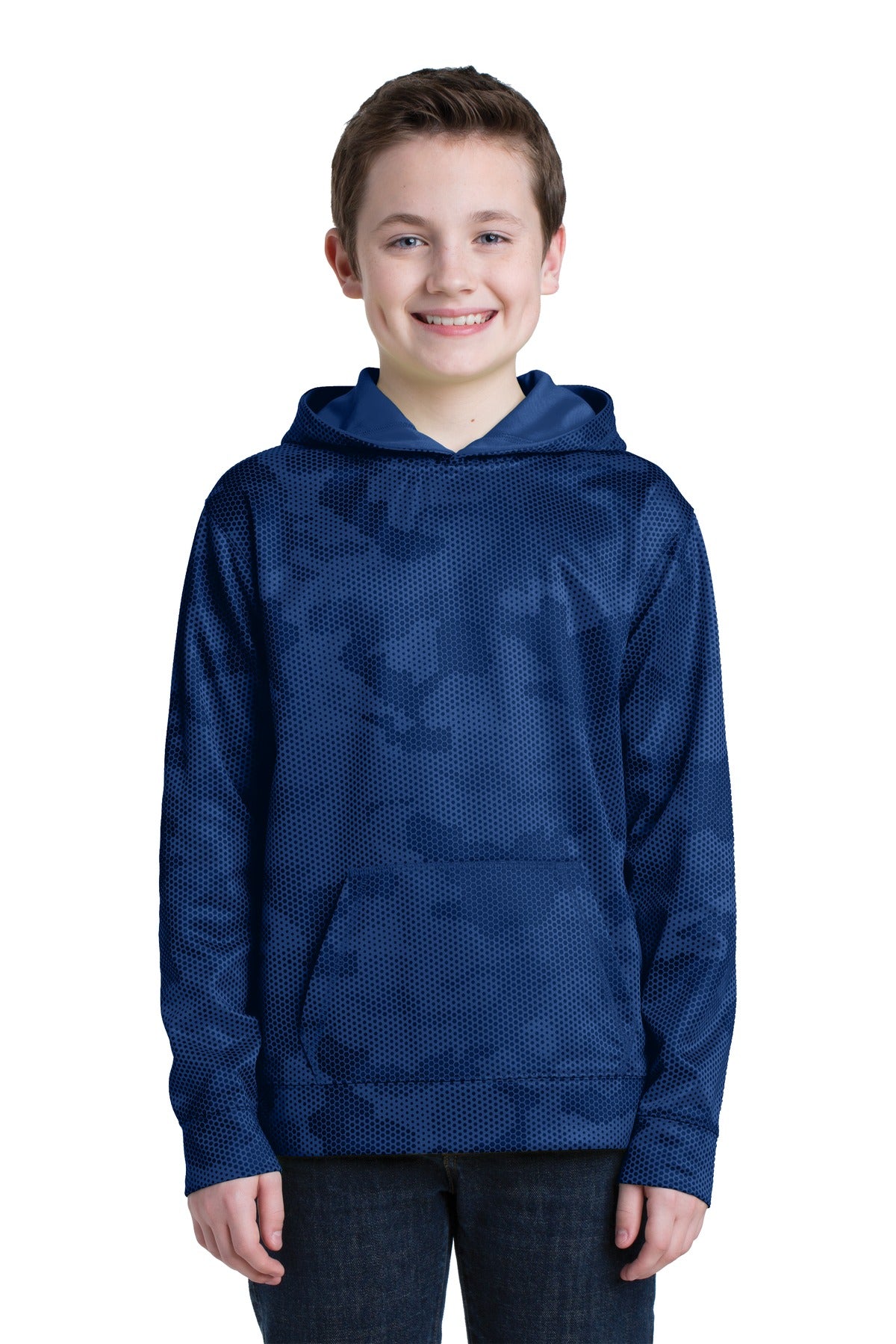 Youth Sport-Wick CamoHex Fleece Hooded Pullover
