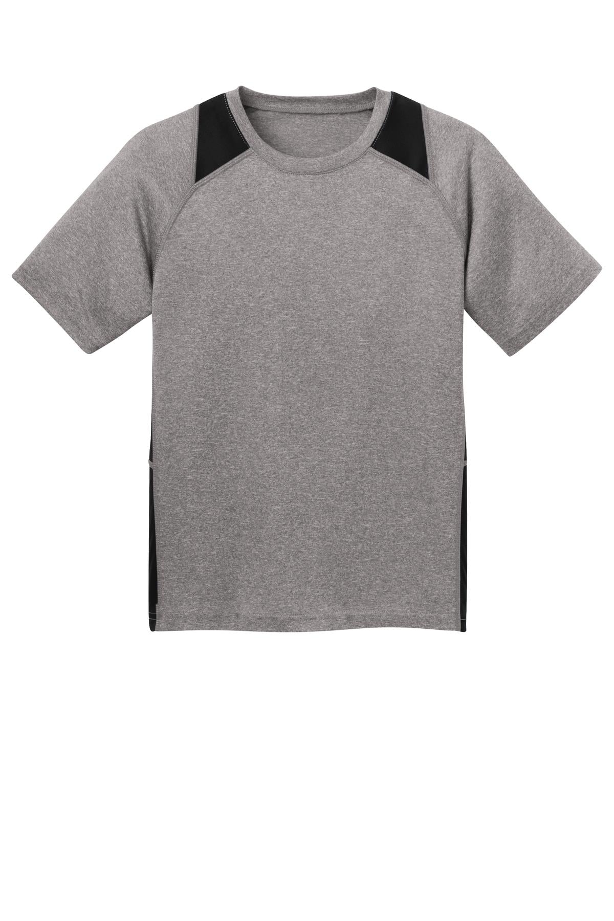 Sport-Tek® Youth Heather Colorblock Contender Crewneck Short Sleeve Tee