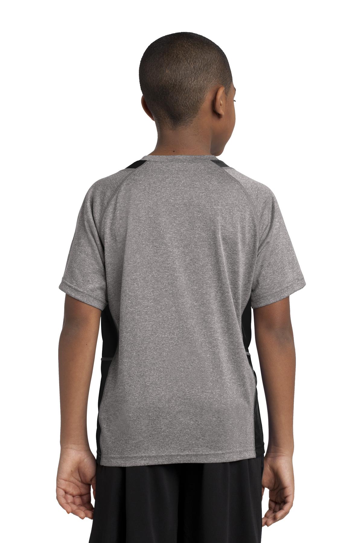 Sport-Tek® Youth Heather Colorblock Contender Crewneck Short Sleeve Tee