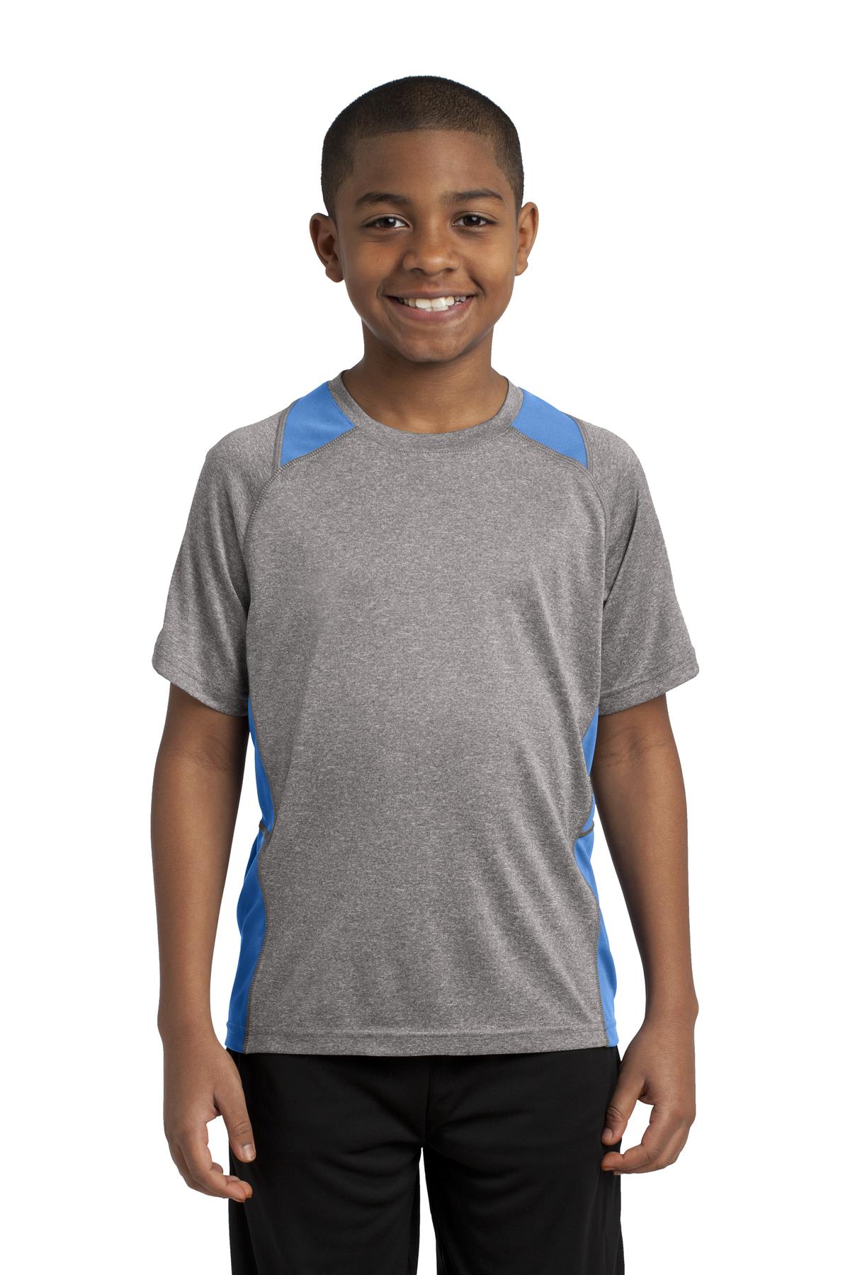 Sport-Tek® Youth Heather Colorblock Contender Crewneck Short Sleeve Tee