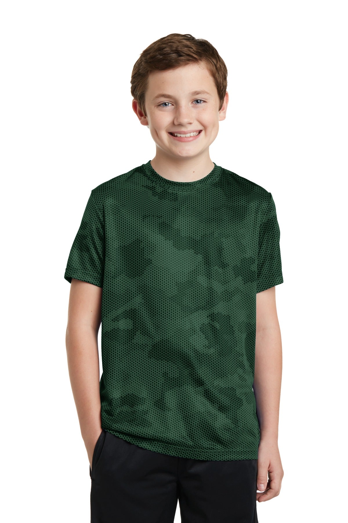 Sport-Tek® Youth CamoHex Crewneck Short Sleeve Tee