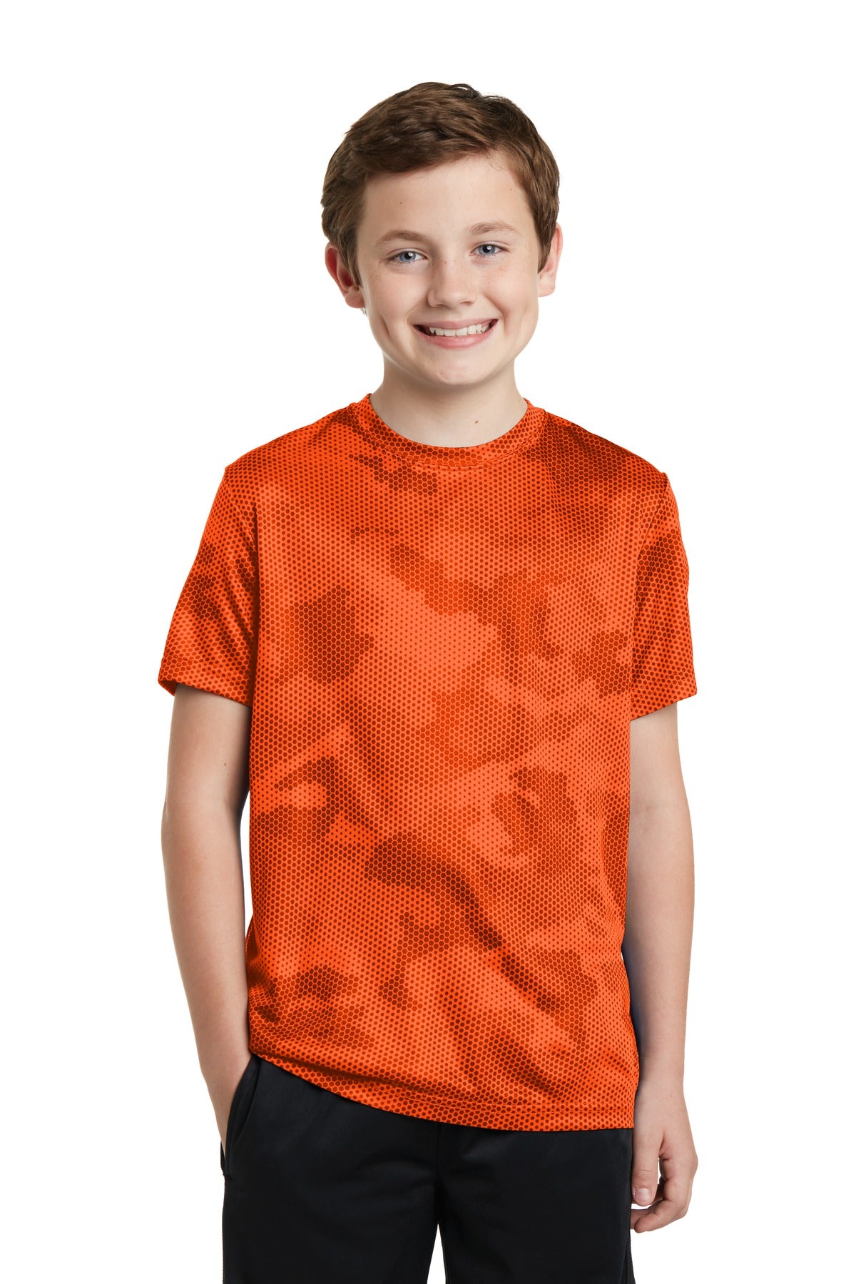 Sport-Tek® Youth CamoHex Crewneck Short Sleeve Tee