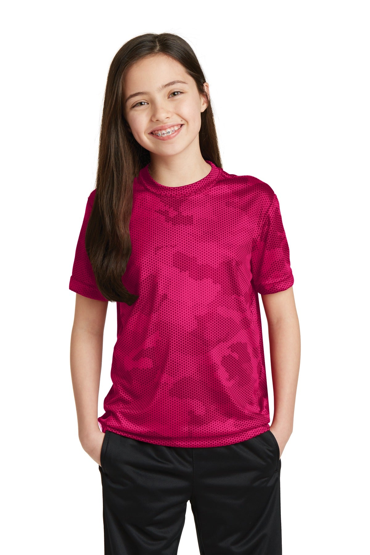 Sport-Tek® Youth CamoHex Crewneck Short Sleeve Tee