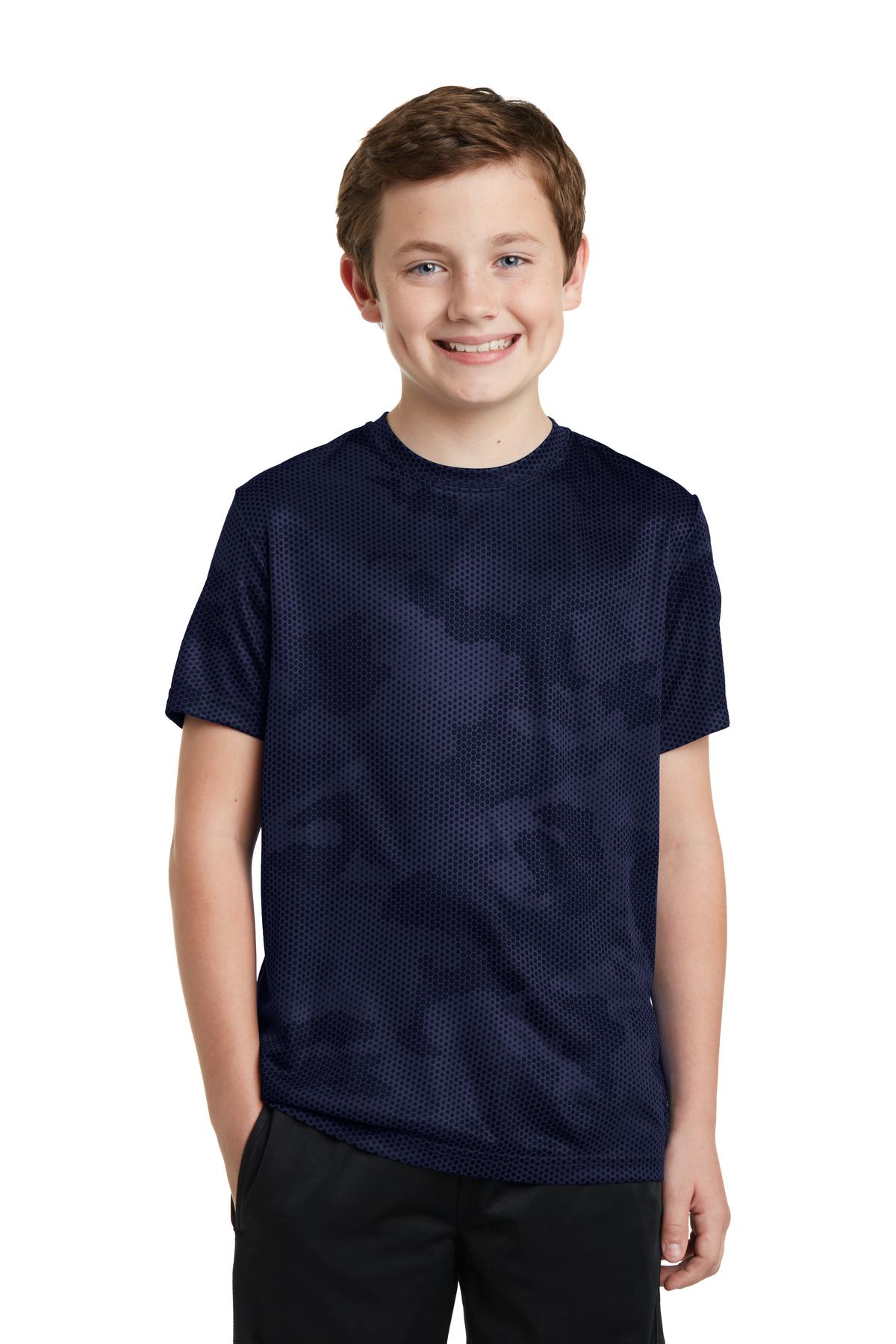 Sport-Tek® Youth CamoHex Crewneck Short Sleeve Tee