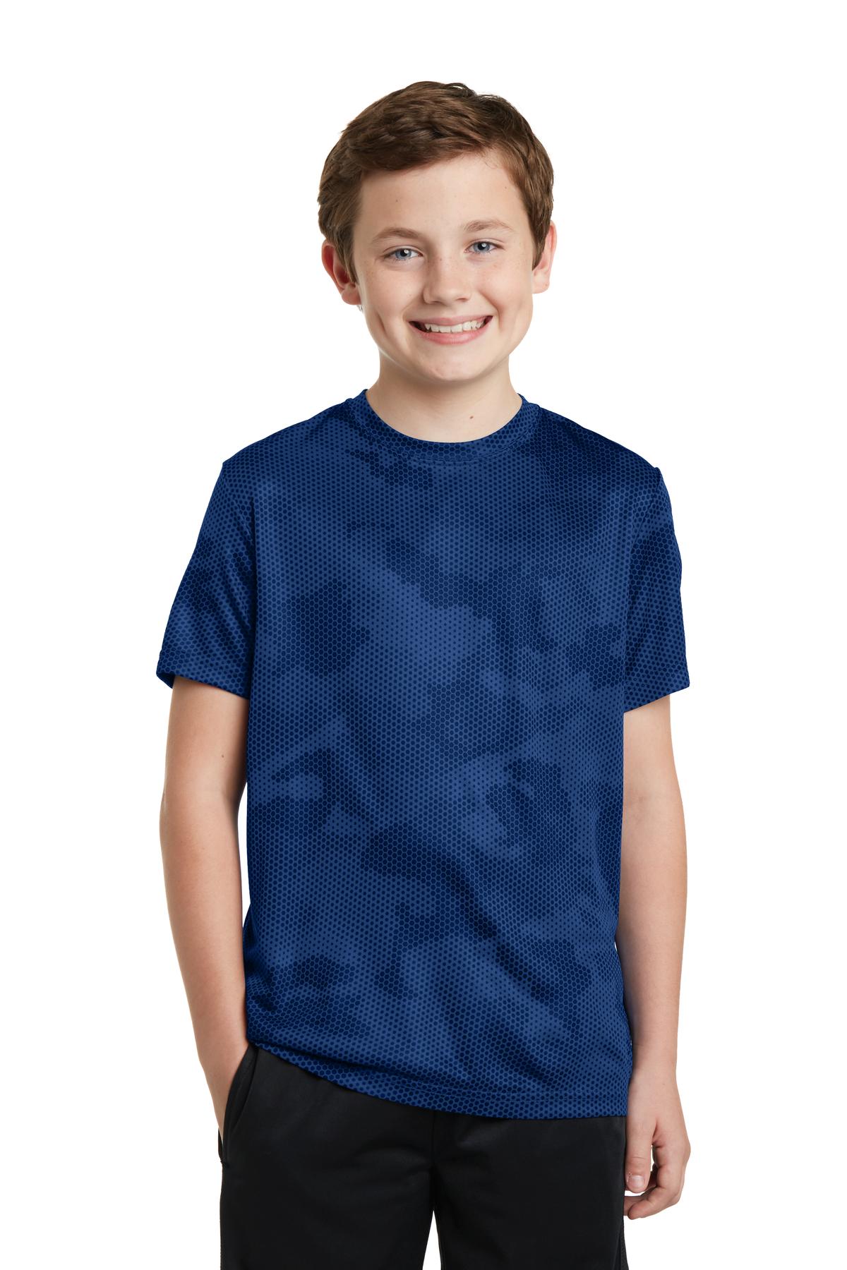 Sport-Tek® Youth CamoHex Crewneck Short Sleeve Tee