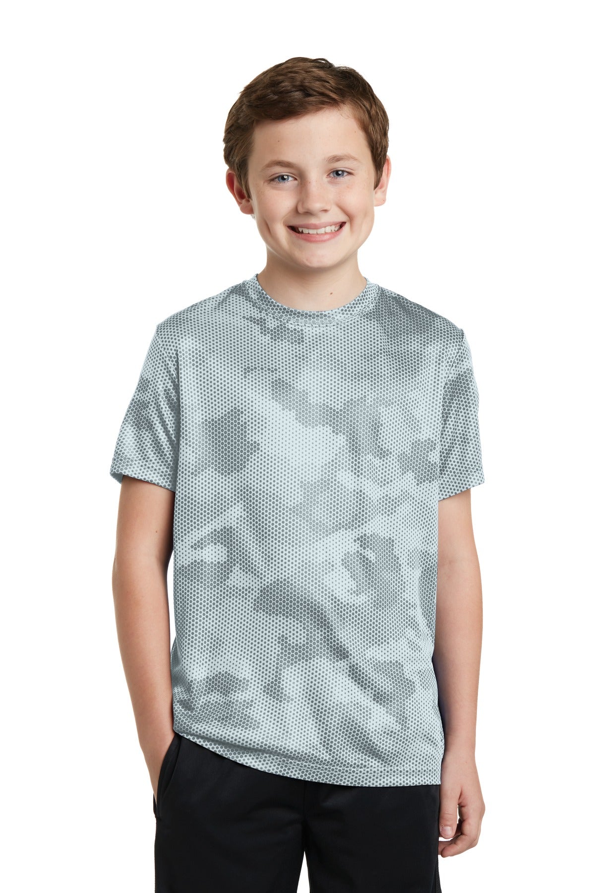 Sport-Tek® Youth CamoHex Crewneck Short Sleeve Tee