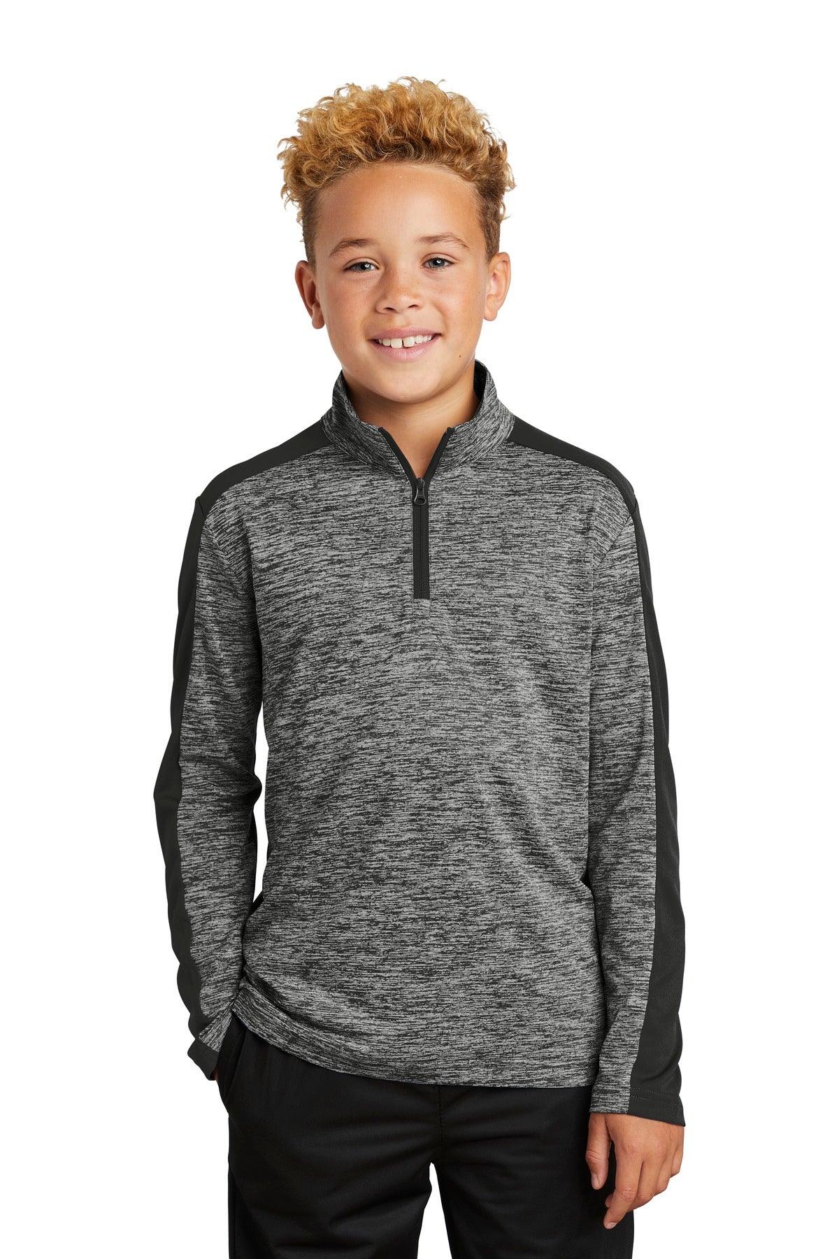 Sport-Tek® Youth PosiCharge Electric Heather Colorblock 1/4-Zip Pullover