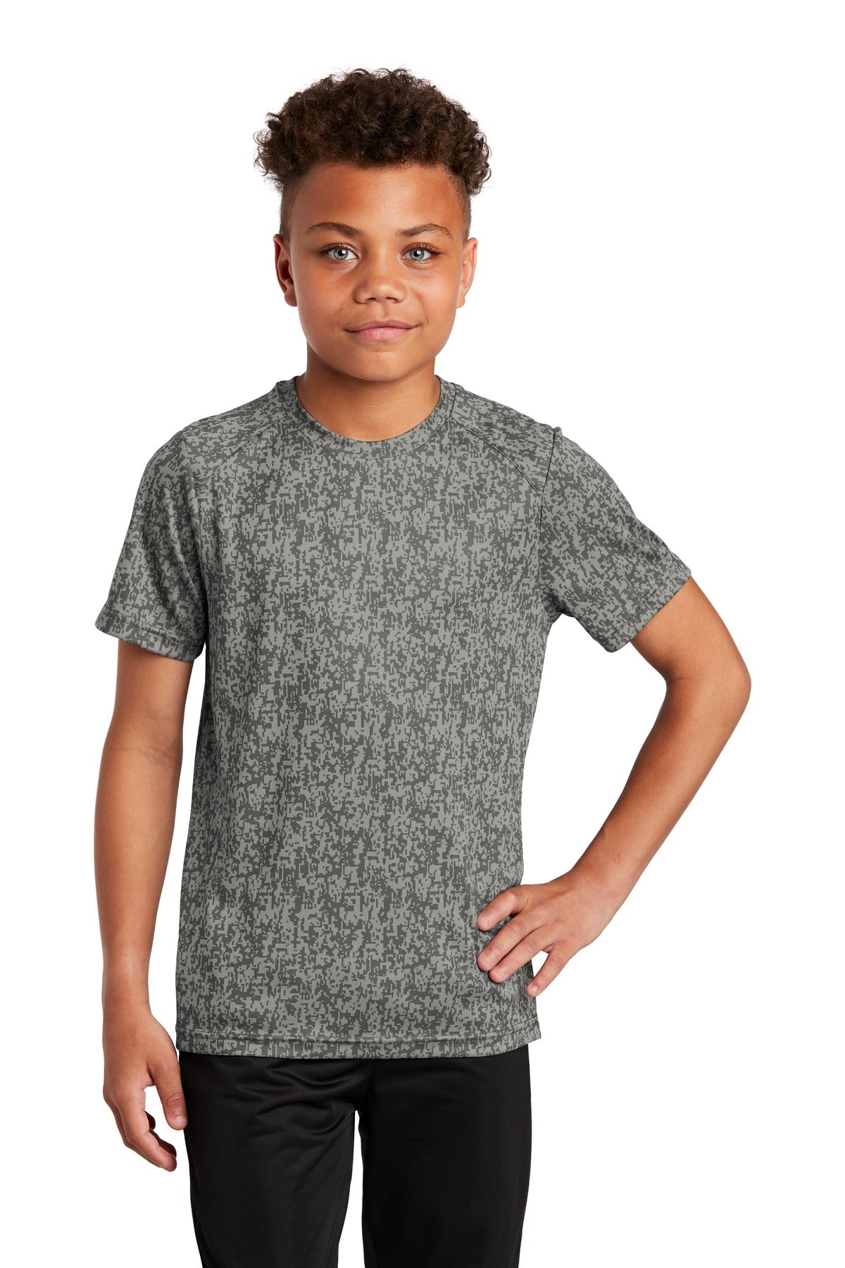 Sport-Tek® Youth Digi Camo Crewneck Short Sleeve Tee