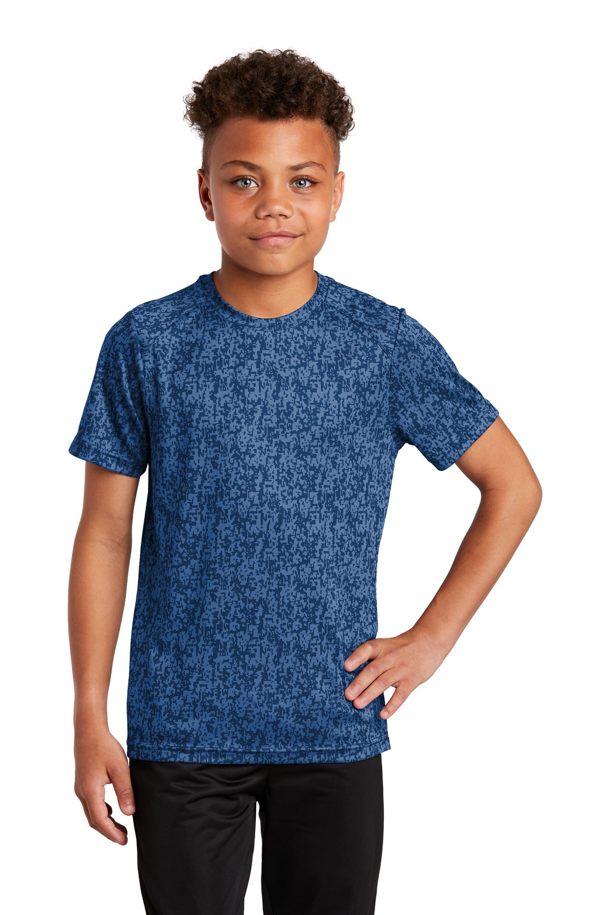 Sport-Tek® Youth Digi Camo Crewneck Short Sleeve Tee