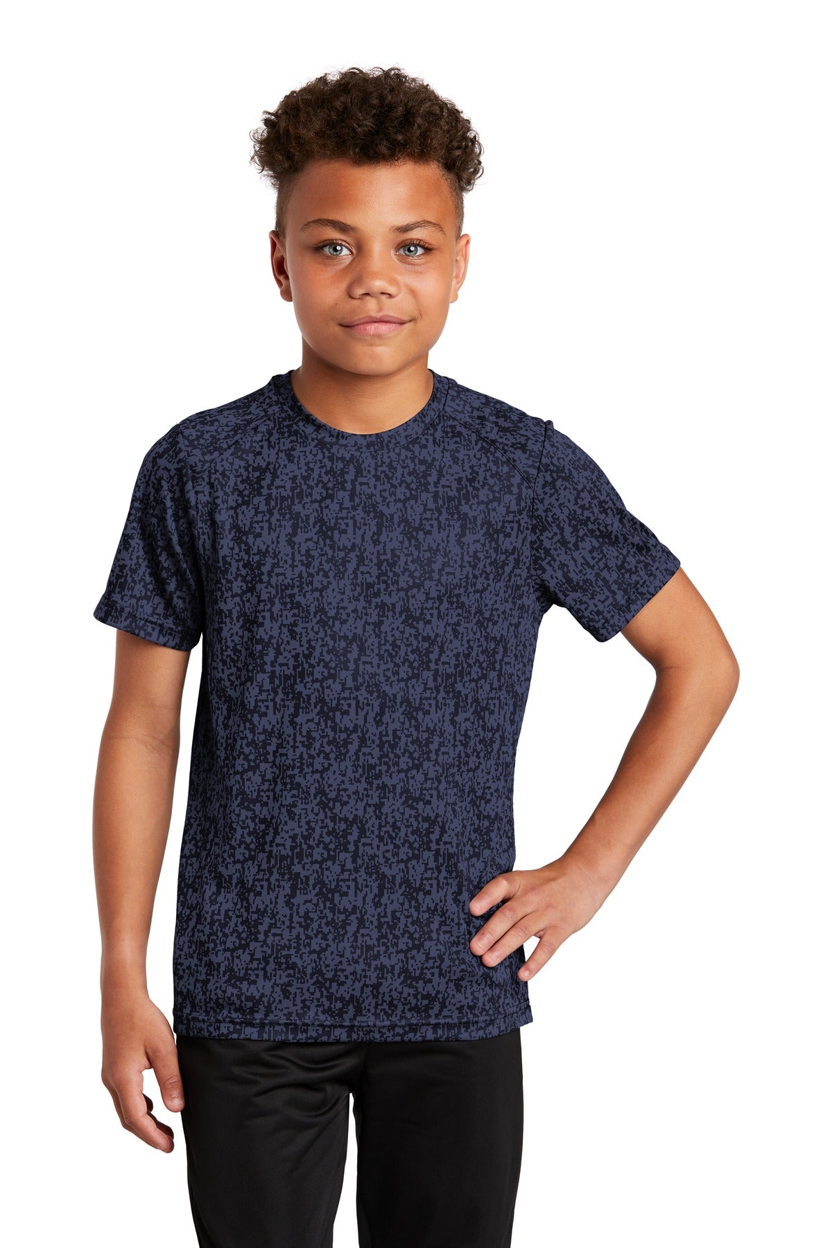 Sport-Tek® Youth Digi Camo Crewneck Short Sleeve Tee