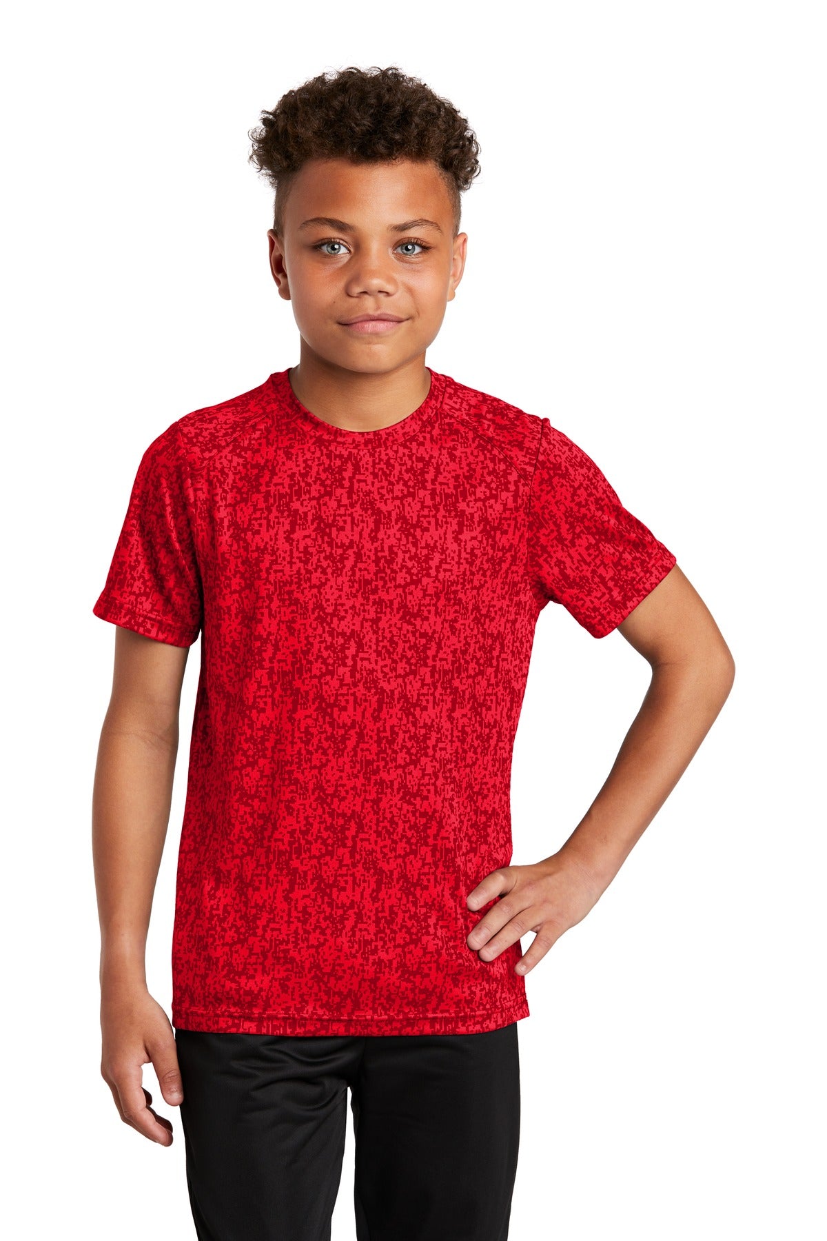 Sport-Tek® Youth Digi Camo Crewneck Short Sleeve Tee