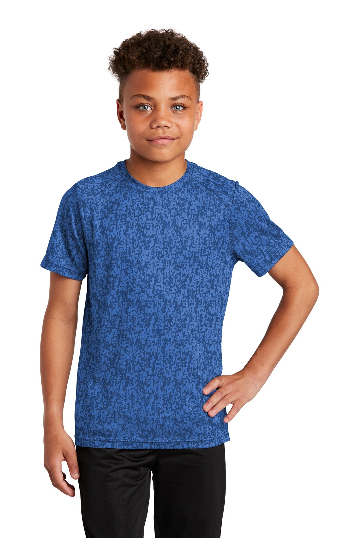 Sport-Tek® Youth Digi Camo Crewneck Short Sleeve Tee
