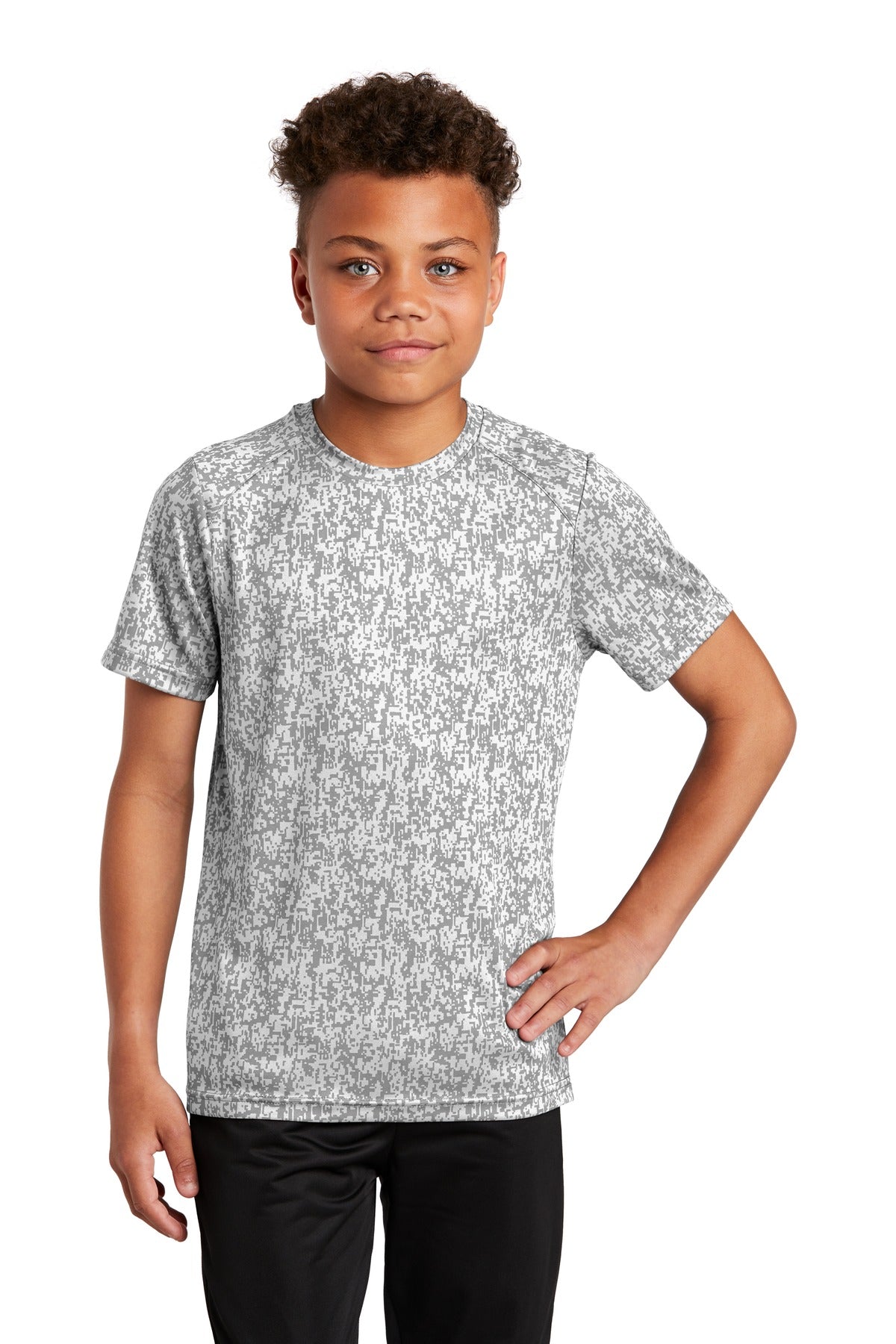 Sport-Tek® Youth Digi Camo Crewneck Short Sleeve Tee