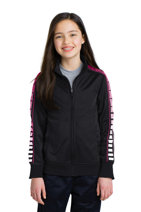 Sport-Tek® Youth Dot Sublimation Tricot Track Jacket