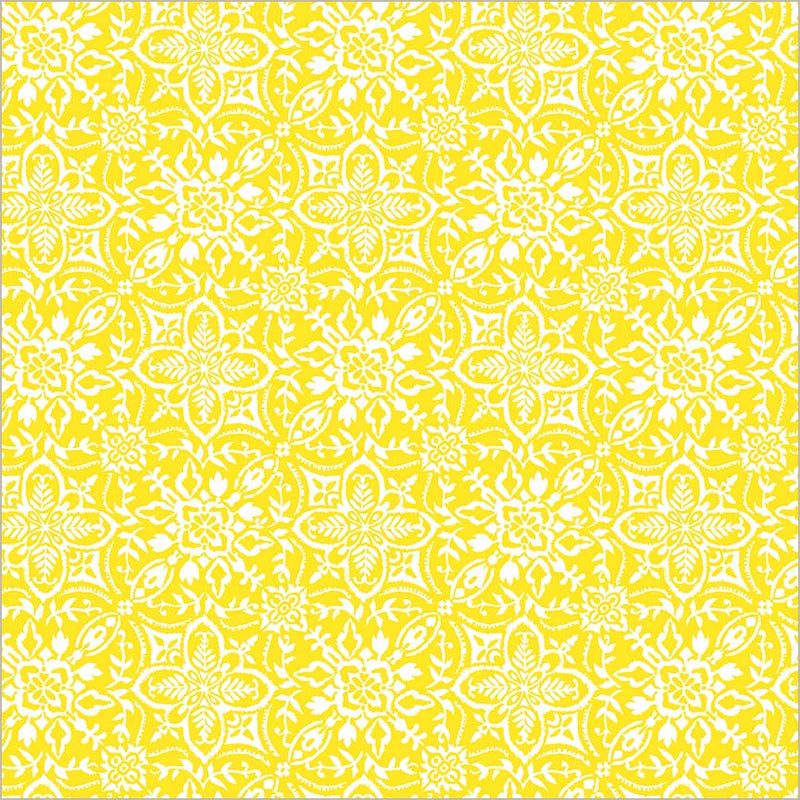 Cotton Print Yellow Verona Tiling Fabric 44/45"