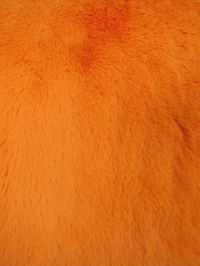 Arctic Rabbit Minky Orange Fleece Fabric