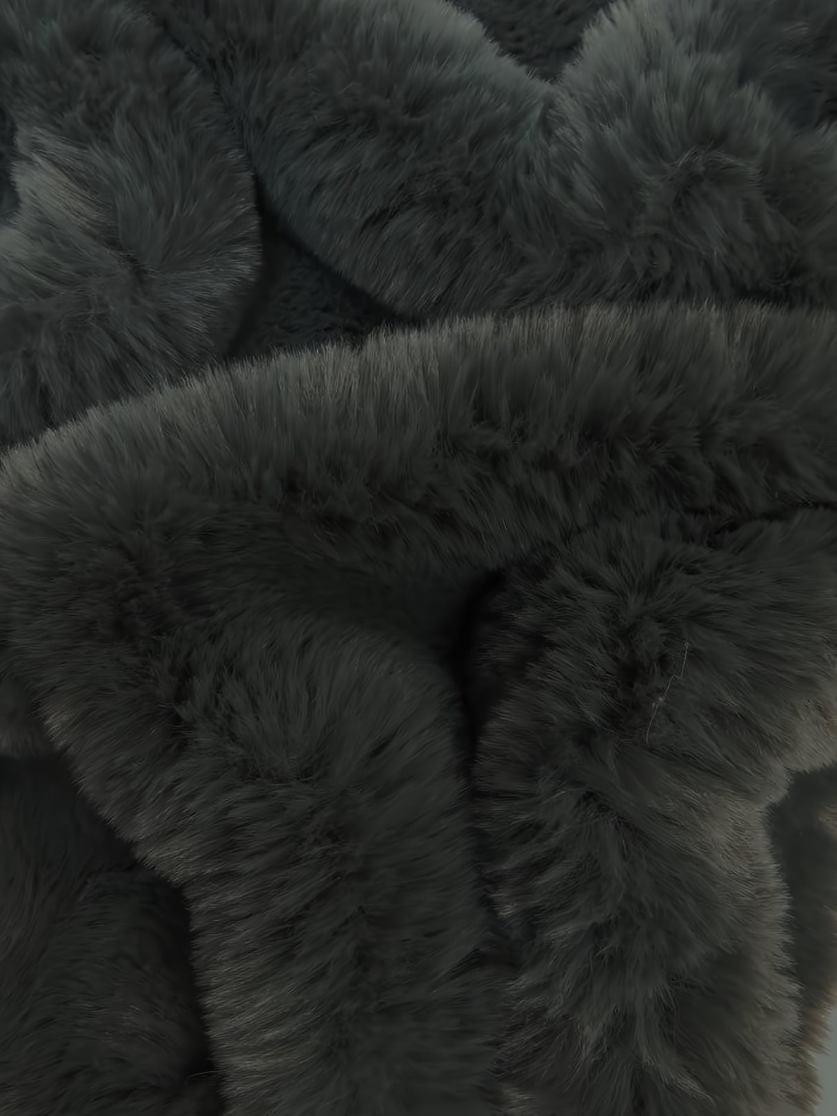 Arctic Rabbit Minky Charcoal Fabric