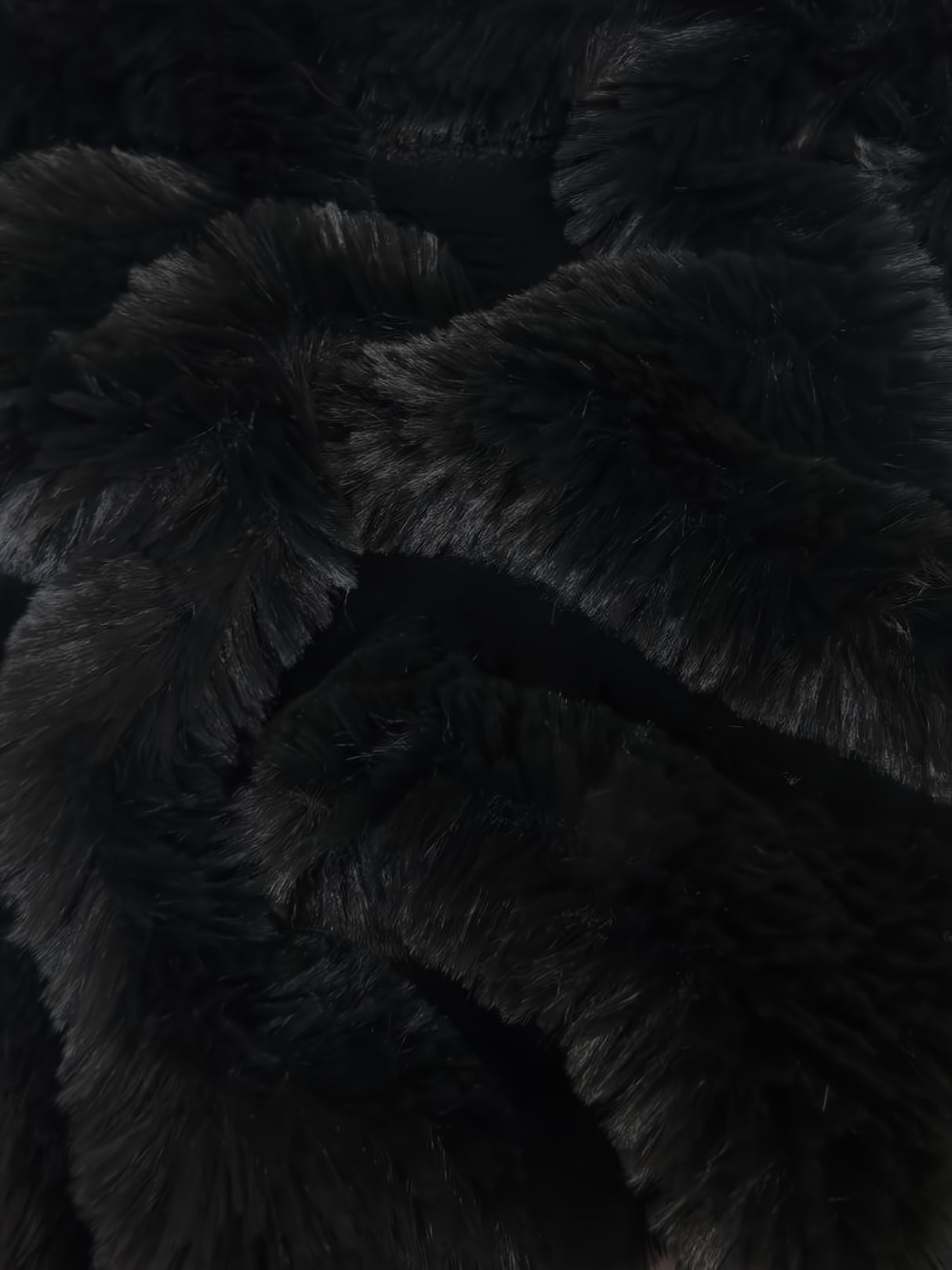 Arctic Rabbit Minky Black Fleece Fabric