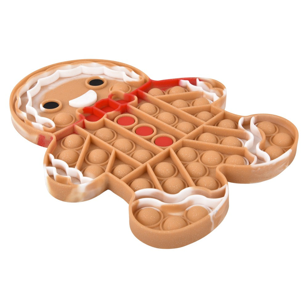 Gingerbread Man Jumbo Glitter Bubble Popper (1 DZ)