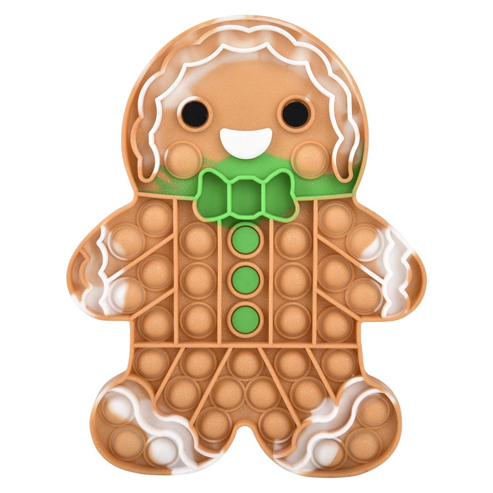 Gingerbread Man Jumbo Glitter Bubble Popper (1 DZ)