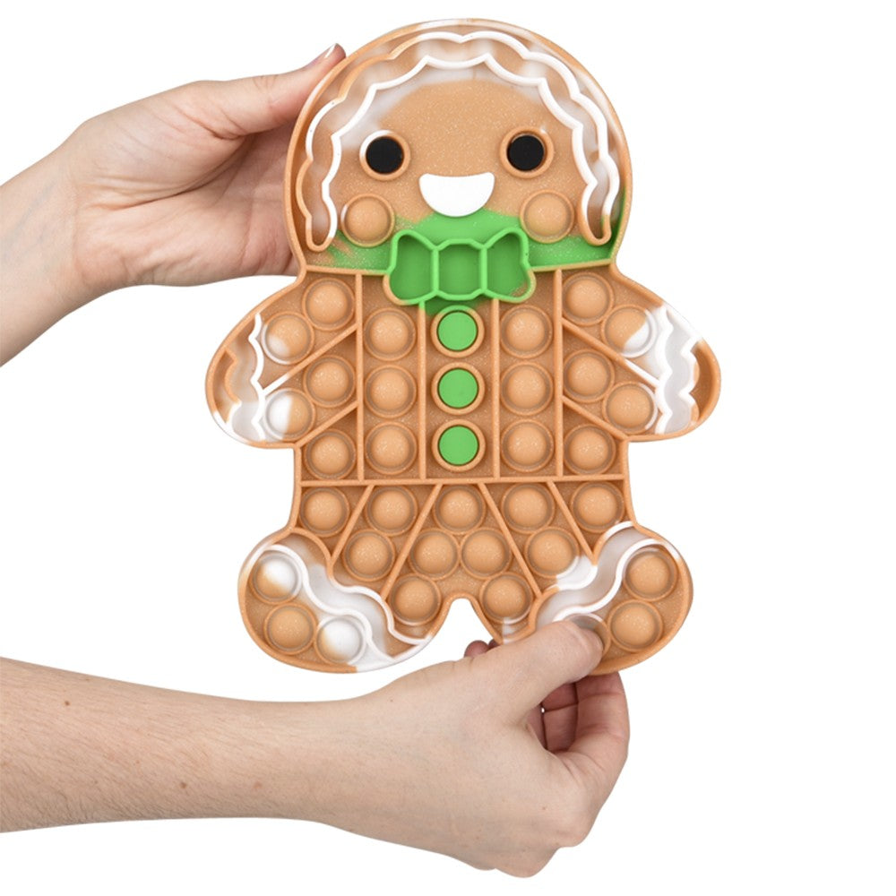 Gingerbread Man Jumbo Glitter Bubble Popper (1 DZ)