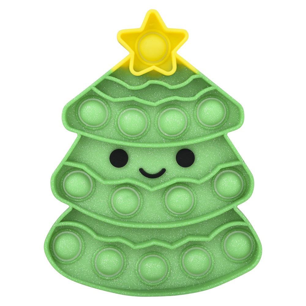 Christmas Tree Glitter Bubble Poppers (1 DZ)