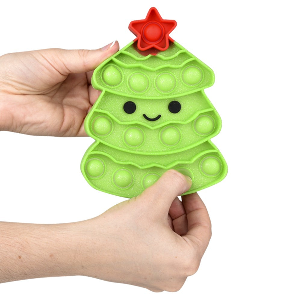 Christmas Tree Glitter Bubble Poppers (1 DZ)