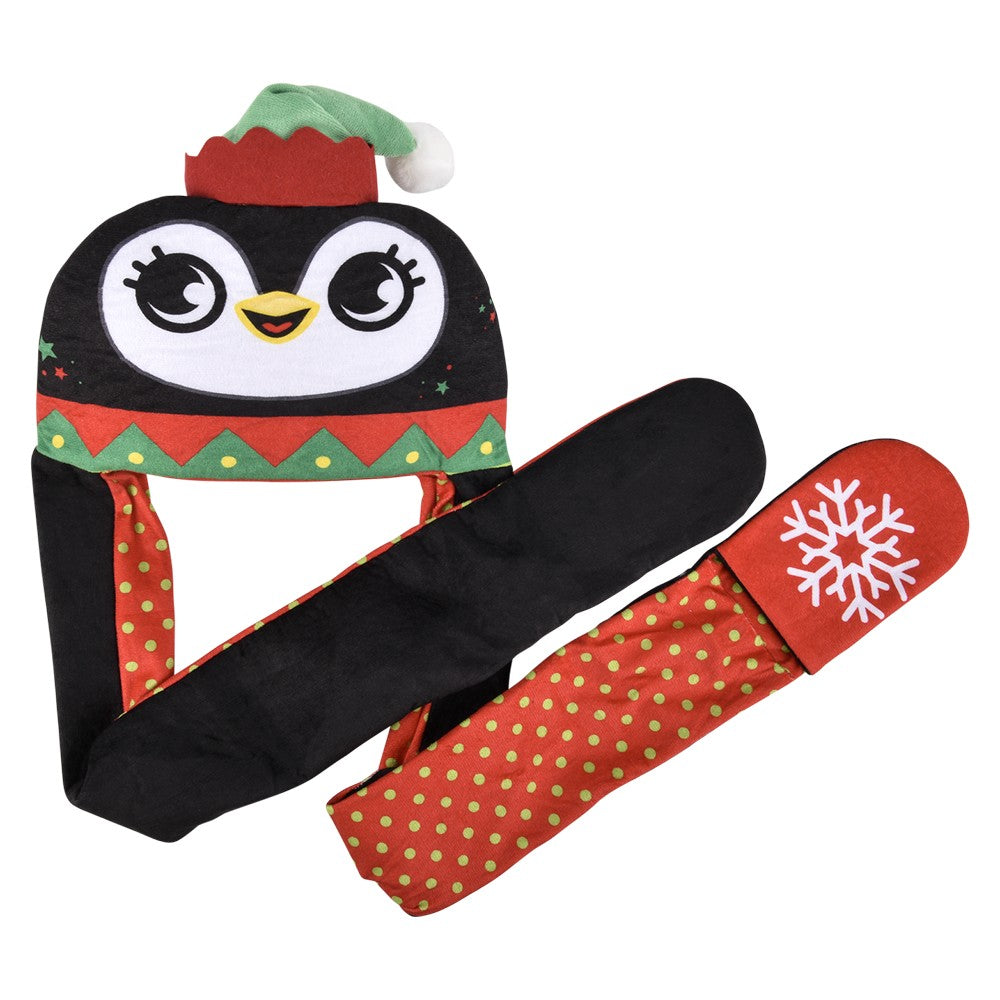 Light-Up Christmas Plush Hoodie Scarf Assortment (6 Pc)