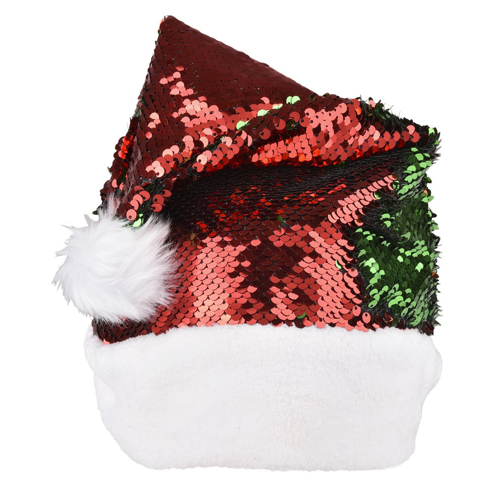 Flip Sequin Santa Hat 16"